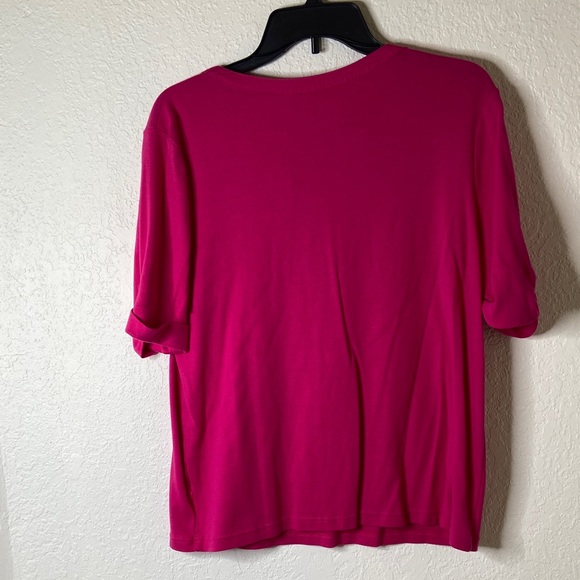 Croft & Barrow Women's Fuchsia Button Down Shirt - Picture 5 of 6